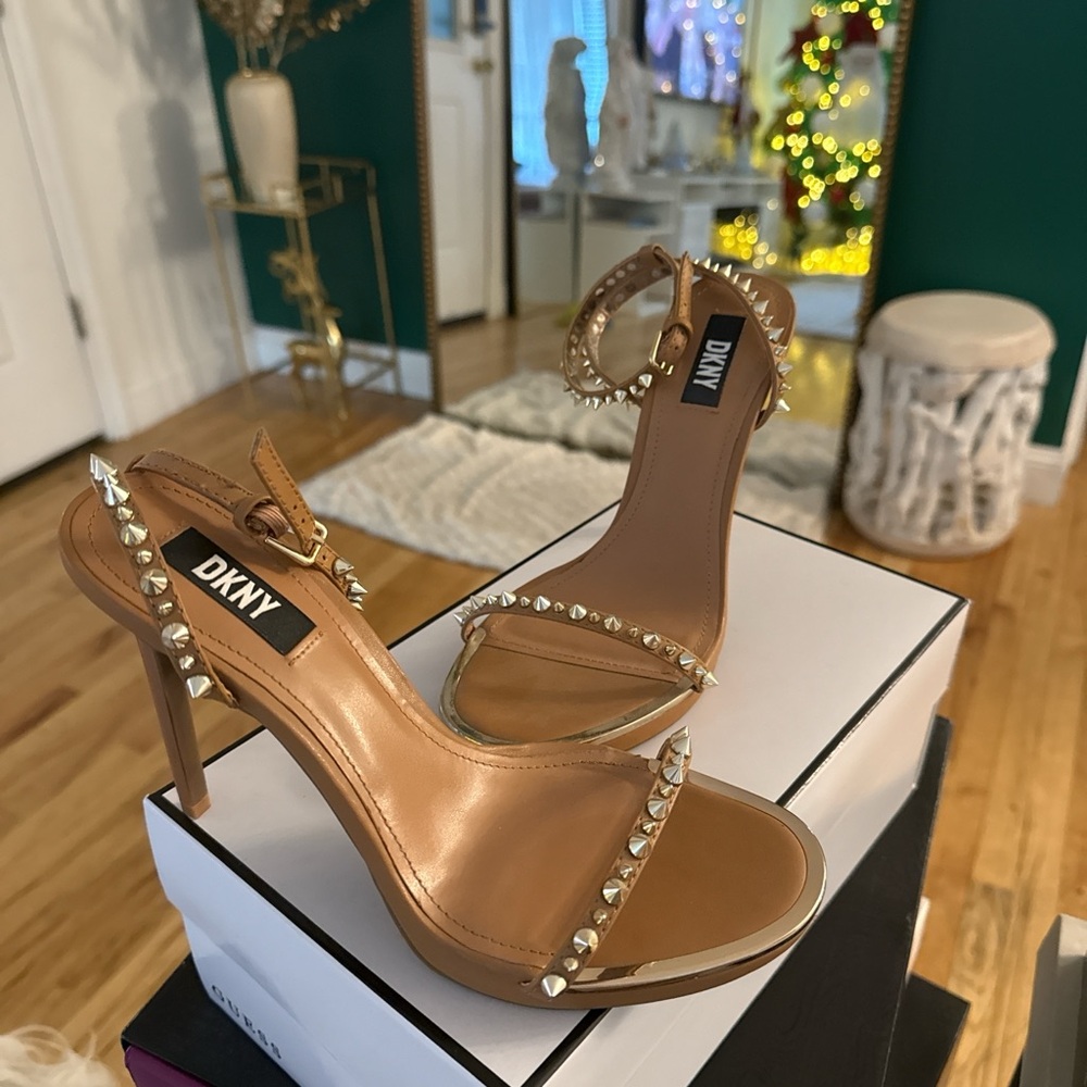 DKNY Brown Studded Heels